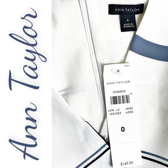 NWT Ann Taylor Sleeveless‎ Bold Plaid Faux Wrap Dress, Size 0 - Picture 6 of 8